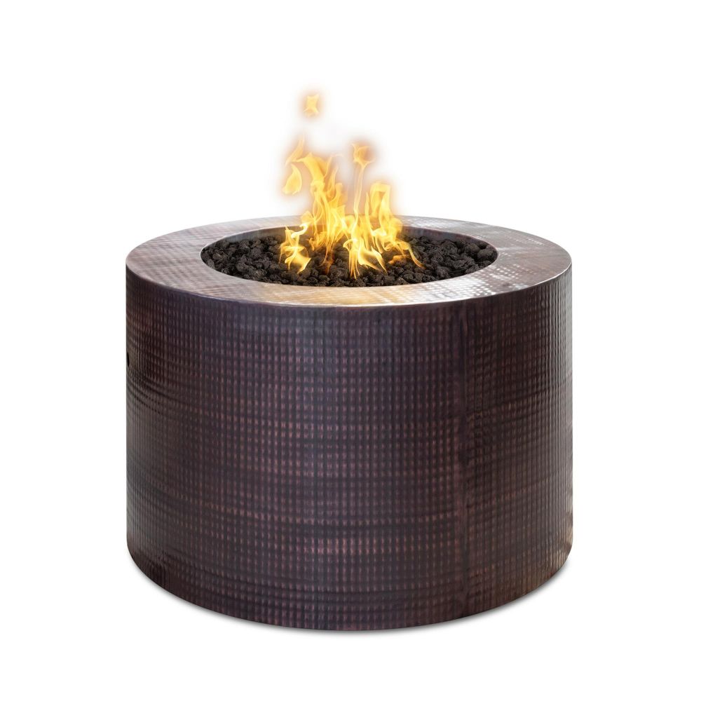 The Outdoors Plus OPT-30RRCPR-LP Beverly 30" Fire Pit - Hammered Copper - Match Lit - Liquid Propane